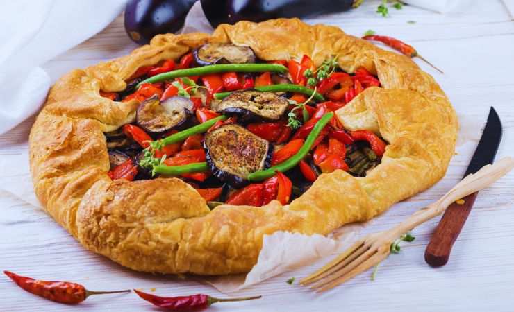 una torta salata con melanzane